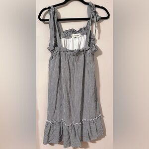 Black and White Striped Mini Dress